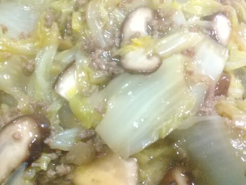 白菜と椎茸とろとろ生姜風味挽き肉あんかけ